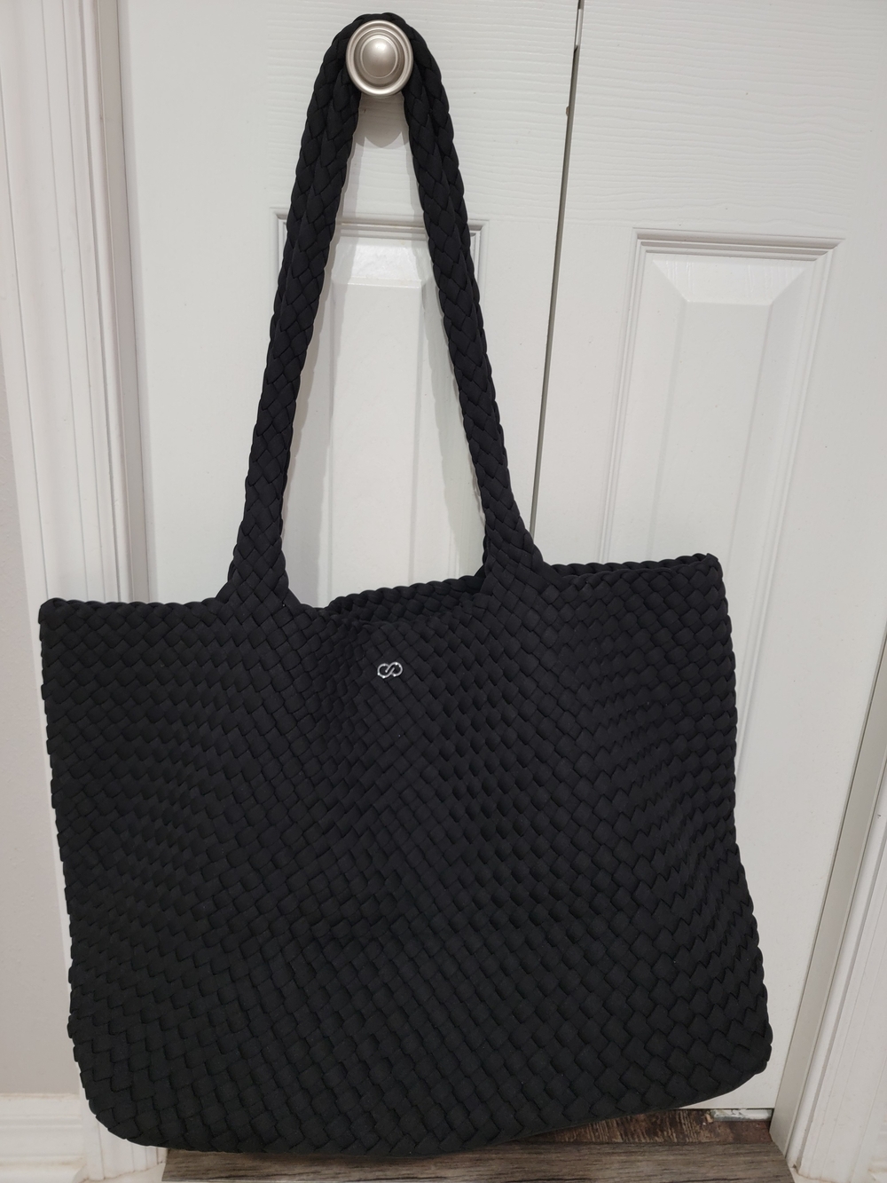Calia large Black Tote Bag Woven with Shoulder Straps